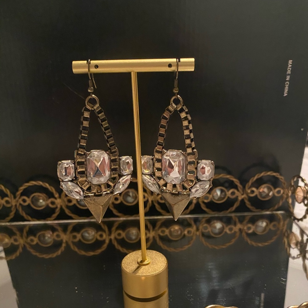 Costume jewelry triangle shaped earrings